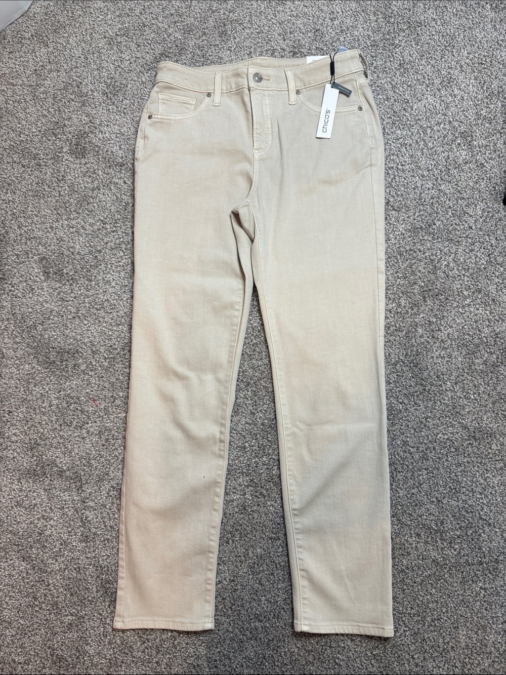 Chico's Light Tan Girlfriend Ankle Jeans